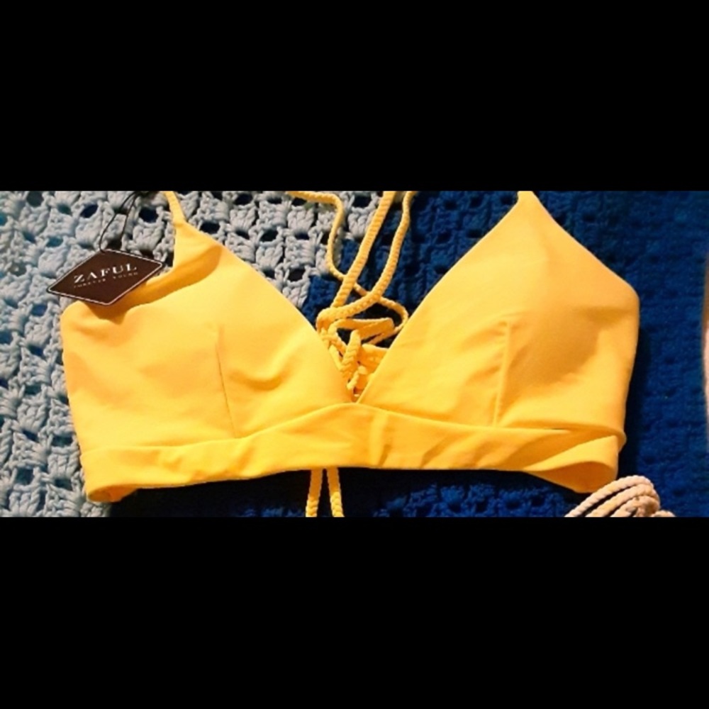 Yellow bikini top